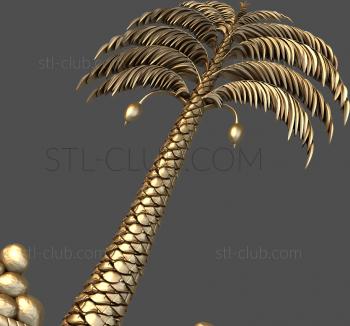 3D model Palm and coconut trees (STL)